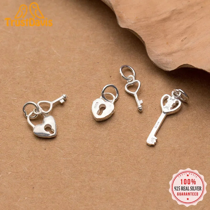 Heart Key Charm Pendant Handmade DIY Accessories DZ132