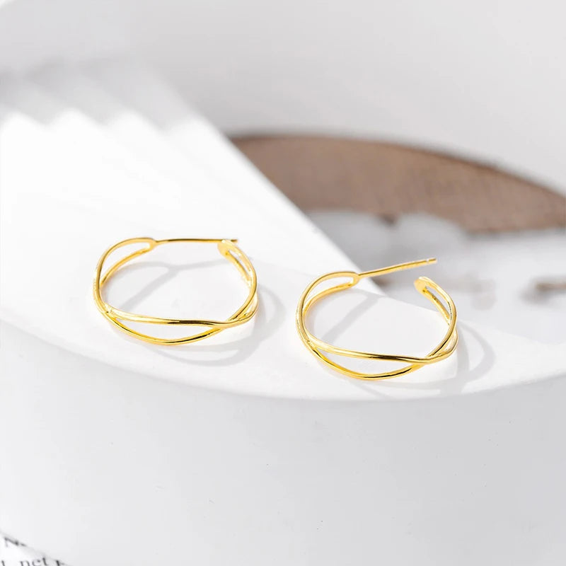 Plain Hoop Cross Earrings DS4248