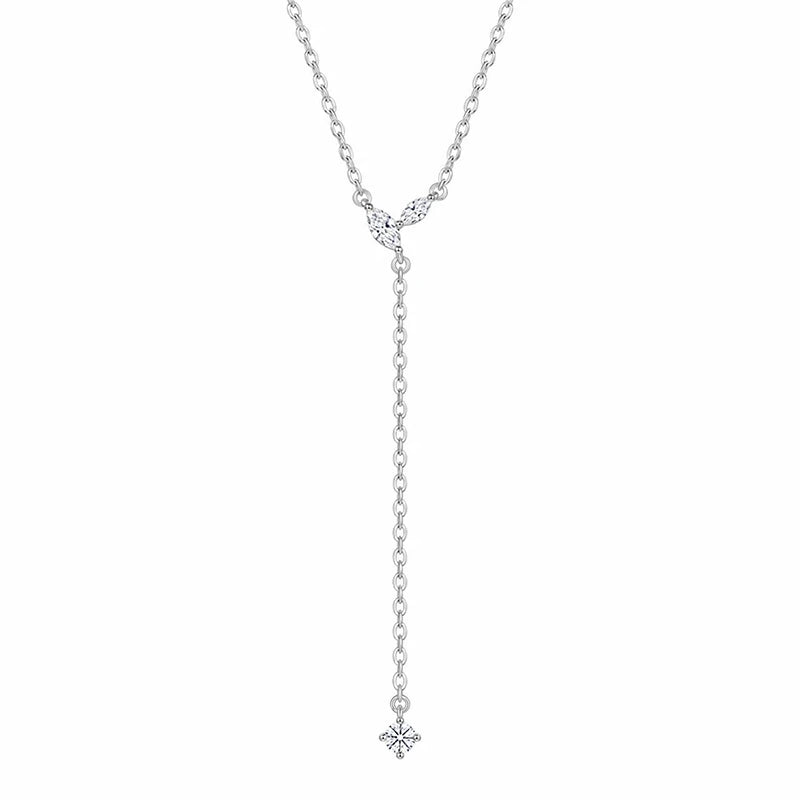 Y‑Shape Tassel Zircon Necklace for Women Daily Wear Jewelry Gift DS4986
