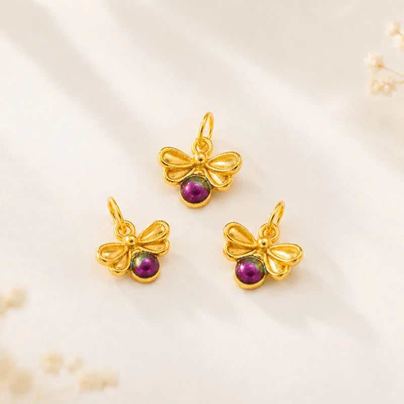 Fine Pendant Gold Insect Firefly Small Gift  DZ1907