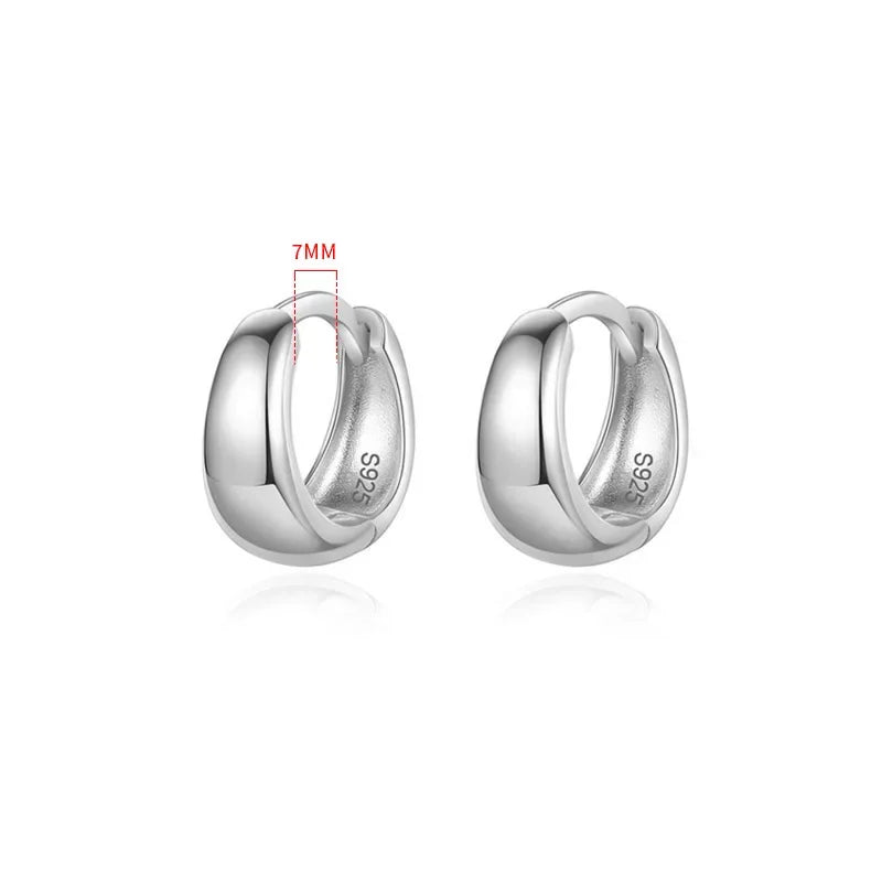 6 7 8 9 10mm Silver Hoop Earrings DG0132
