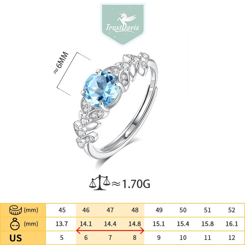 Natural Crystal Stone Adjustable Leaf Ring DS4423