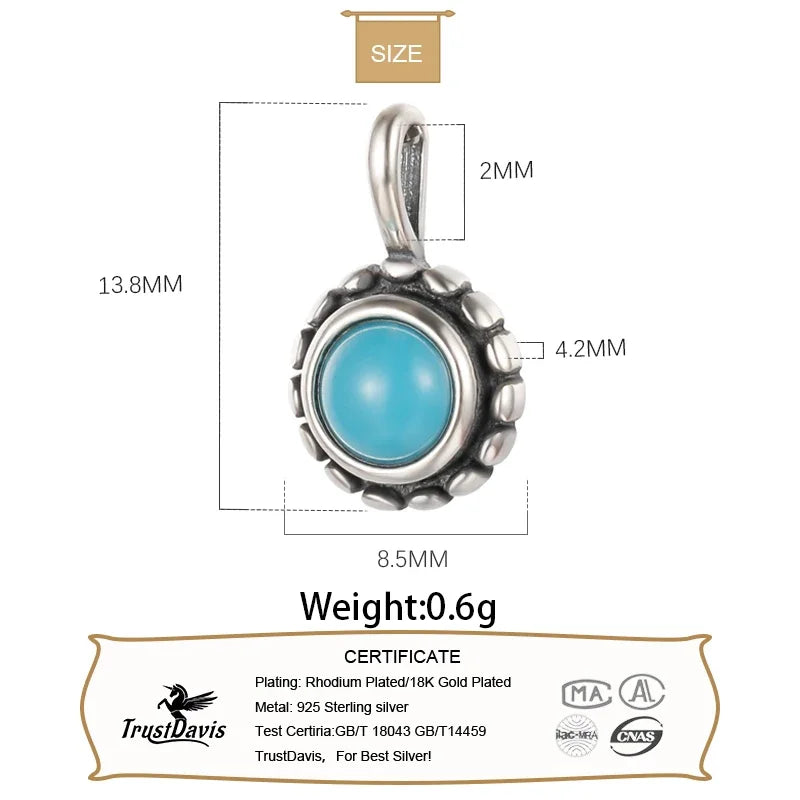 Round Synthetic Stone Pendant Handmade DIY Accessories HY878
