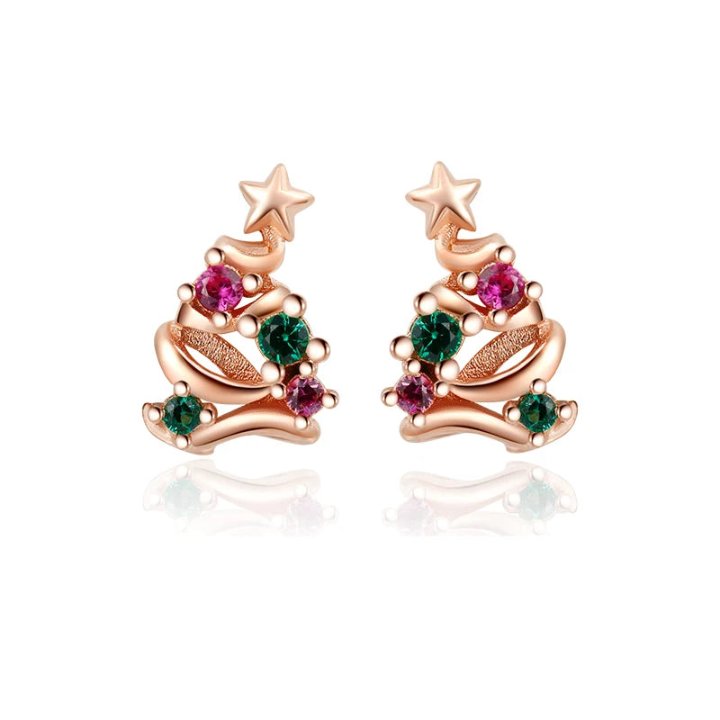 Christmas Tree Screw Stud Earrings DS4616
