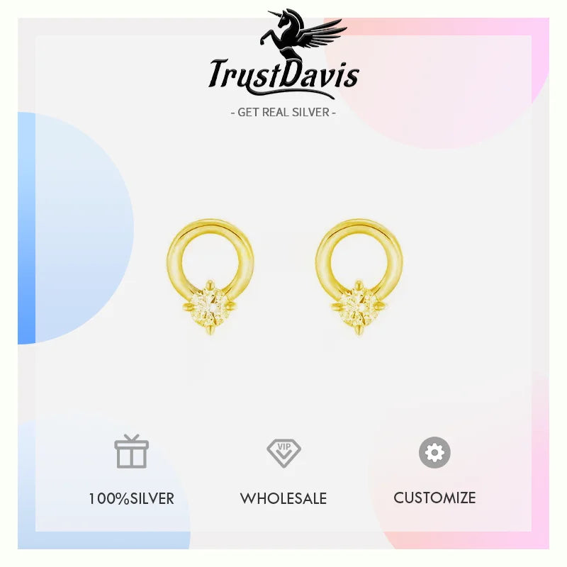 Circle Zircon Stud Earrings DS4808