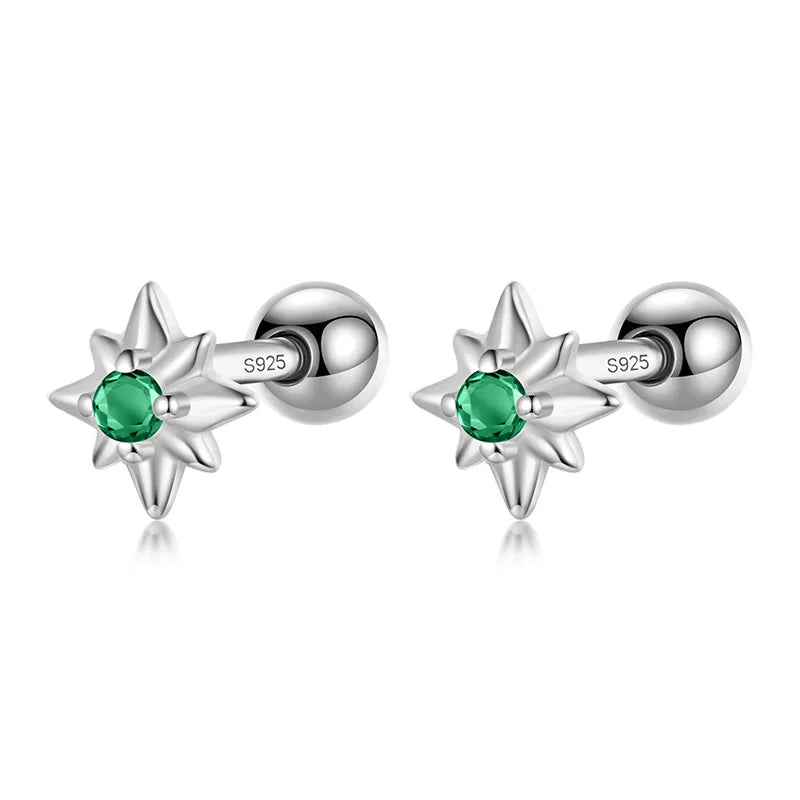 TrustDavis Real 925 Sterling Silver Tiny Star Screw Stud Earrings for Women Wedding Party Fine Dazzling CZ S925 Jewelry DS3674