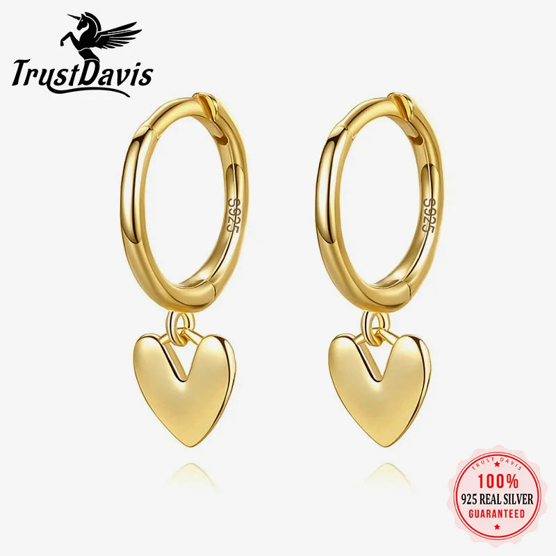 Heart Pendant Hoop Earrings For Women Wedding Party Jewelry DA951