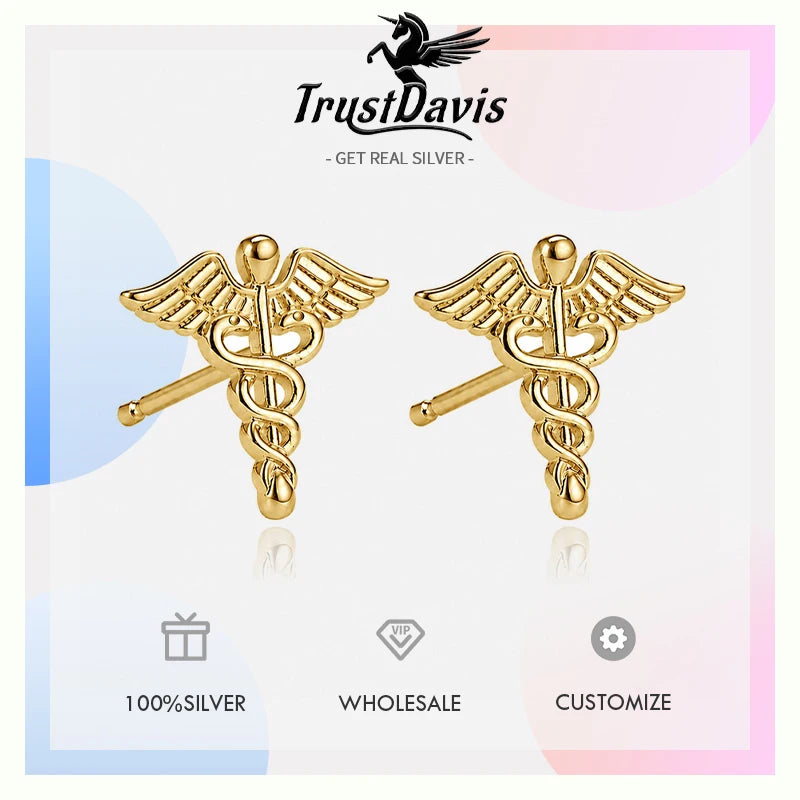 Fashion and Luxury Double Snake Wing Stud Earrings DS4940
