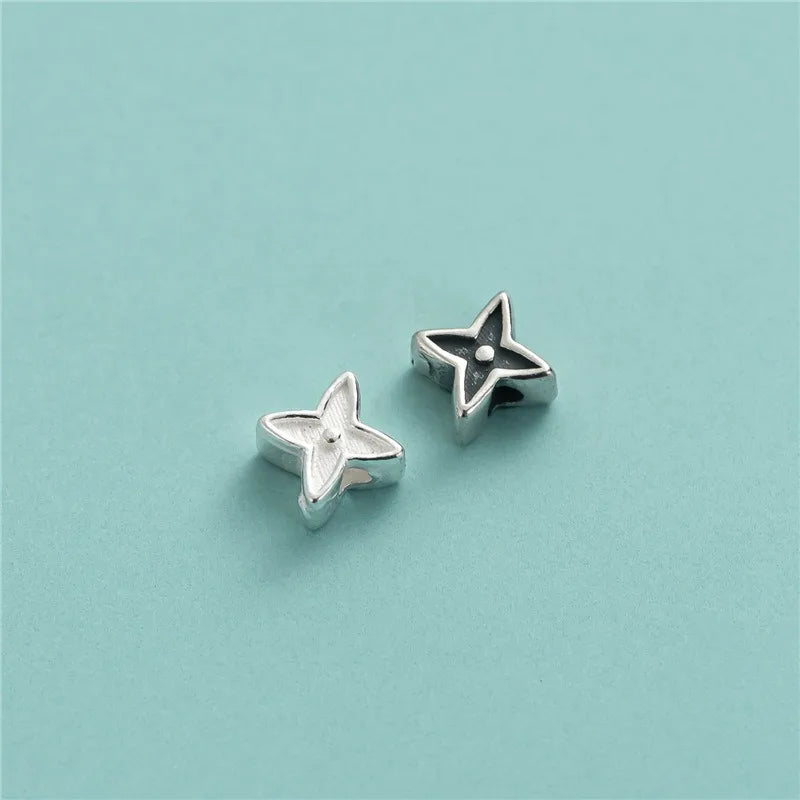Four-Leaf Clover Star Spacer Beads Vintage Dainty DZ1898