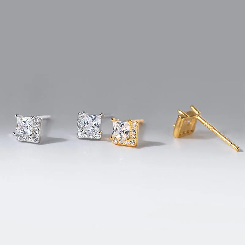 Fashion and Exquisite Square Zircon Stud Earrings DS4938