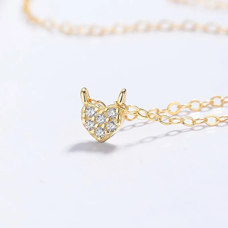 Fashion and Luxury Heart-shaped Zircon Clavicle Necklace DS4933