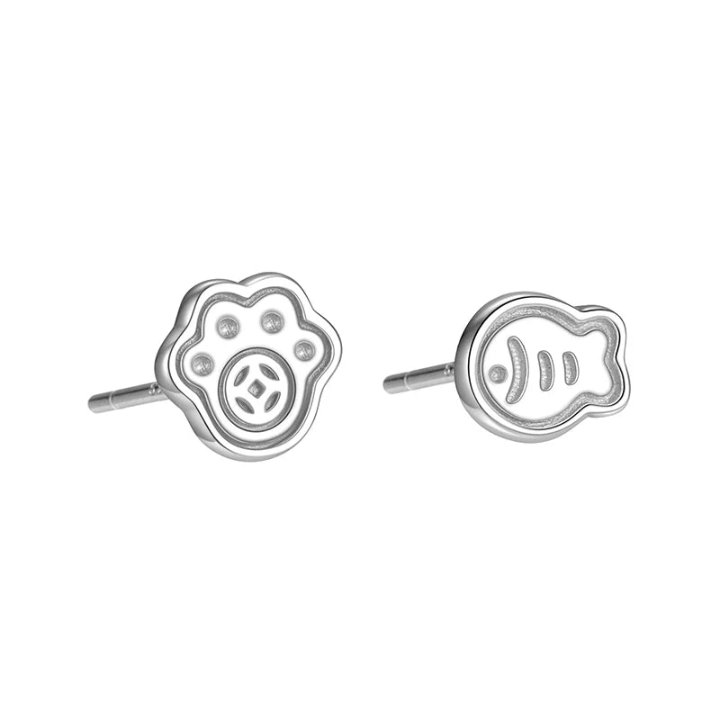 Fish and Bear Stud Earrings DS4799