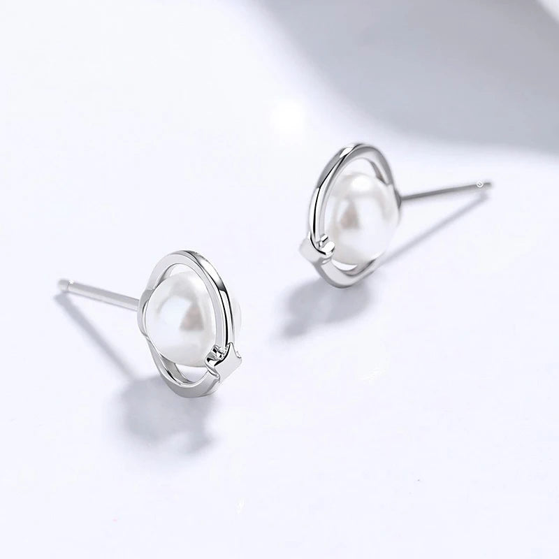 Pearl Earrings Dainty Planet Pearl Stud Earrings DS4997