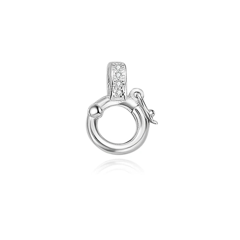 TrustDavis Real 925 Sterling Silver Bracelet Nacklace Buckle Buckle DIY Necklace Bracelet Accessories Fine Women Jewelry DZ737