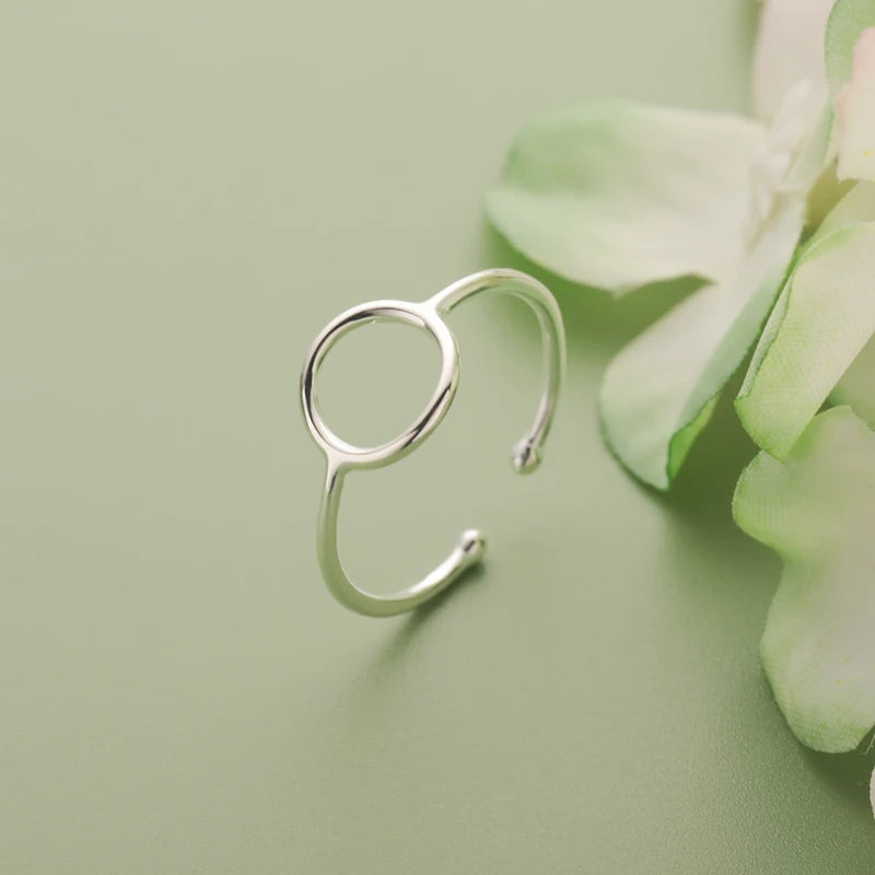 TrustDavis Real 925 Sterling Silver Fashion Jewelry Round Cocktail Ring Inner Diameter Sizable Girls Kids Xmas Gift DS173
