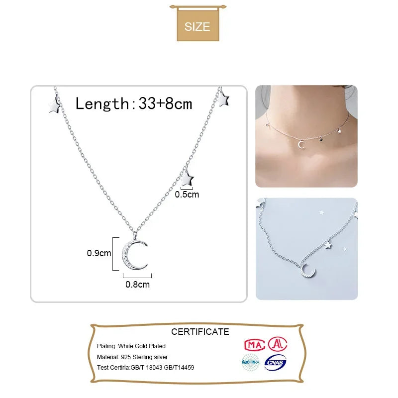 Moon Star Pendant Short Necklace DA1050