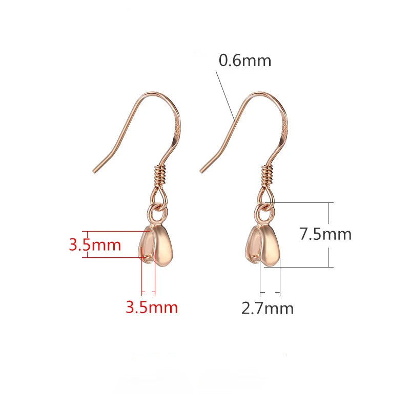TrustDavis Real 925 Sterling Silver Fashion Sweet Ear Hook Earring Handmade DIY Accessories Fine Jewelry Wholesale DIY76