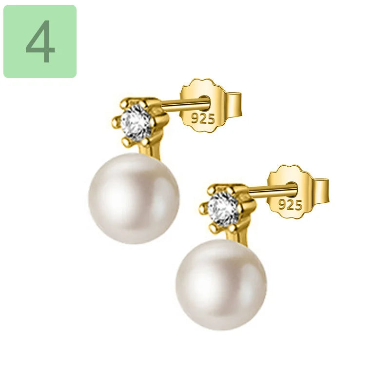 Fashion Pearl CZ Stud Earrings DA2125