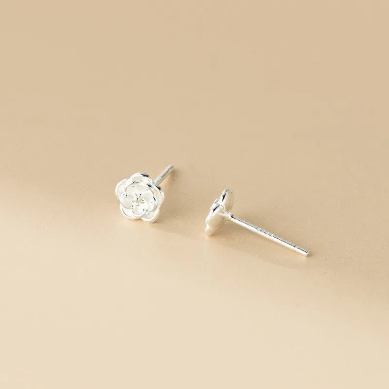 Camellia Flower Stud Earrings for Women Daily Wear Dainty Jewelry Gift DS4962