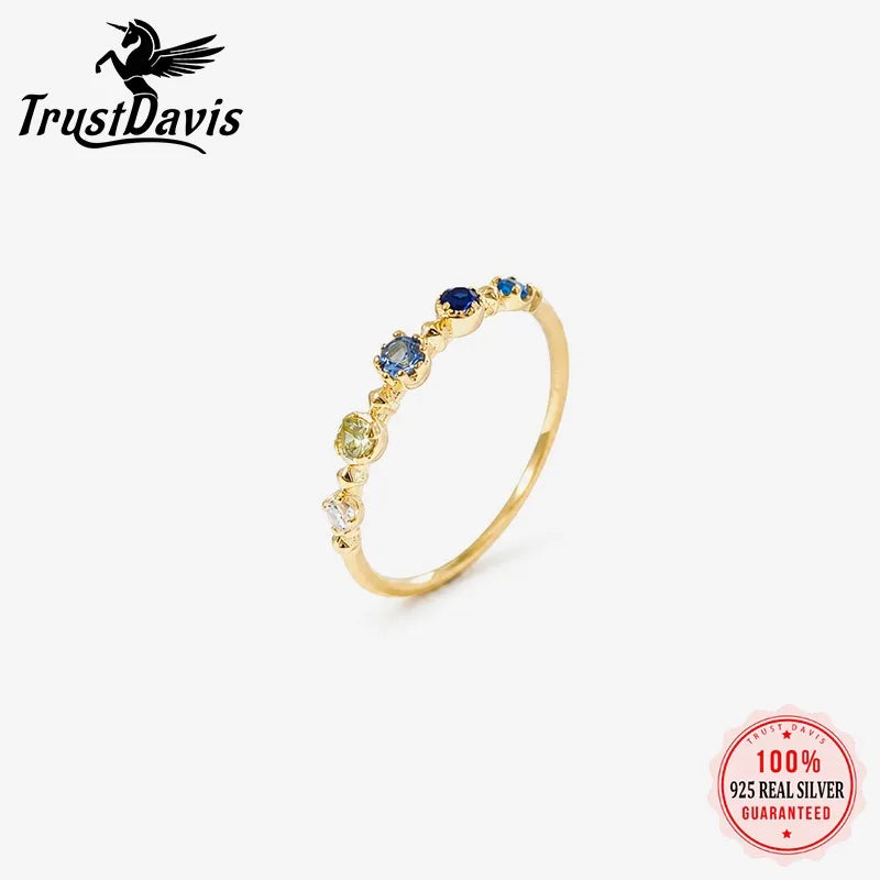 Fashion Elegant Colored Zircon Ring Size 5 6 7 8 for Women DS4970