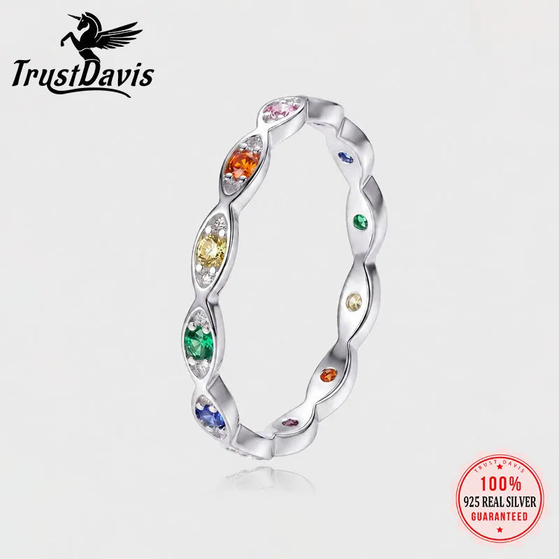 Colored Zircon Ring Size 6 7 8 DS4923