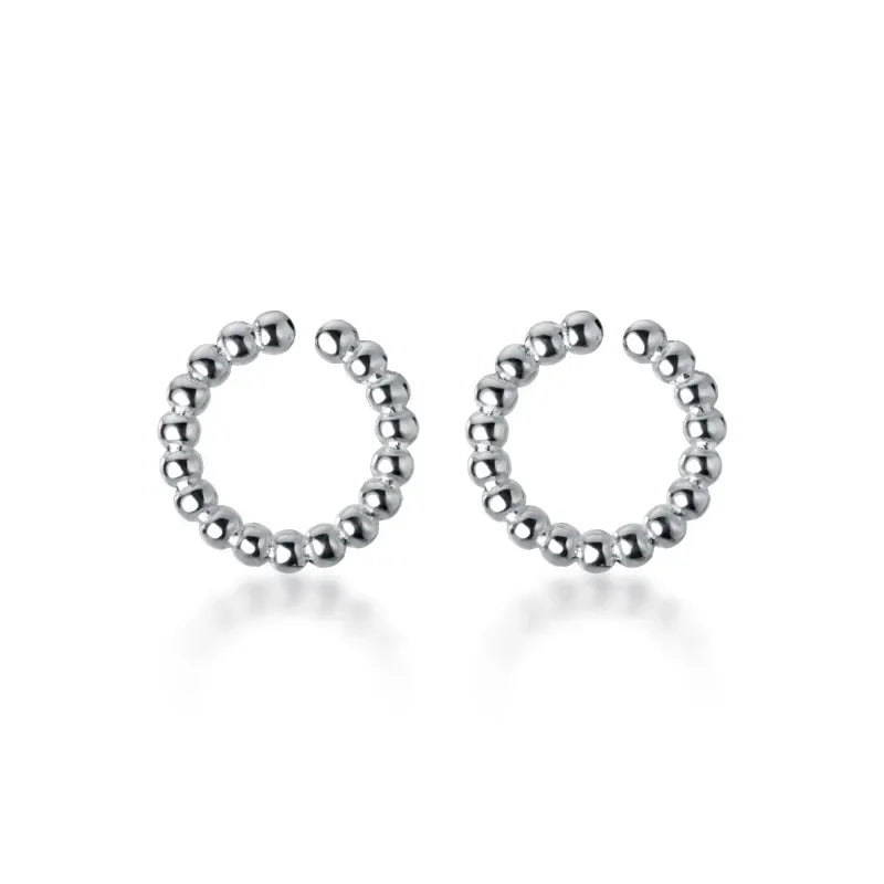 Trusta  Minimalist Genuine 925 Sterling Silver Twist Clip On Earrings Ear Cuff  For Women Without Piercing Earring Jewelry DA596