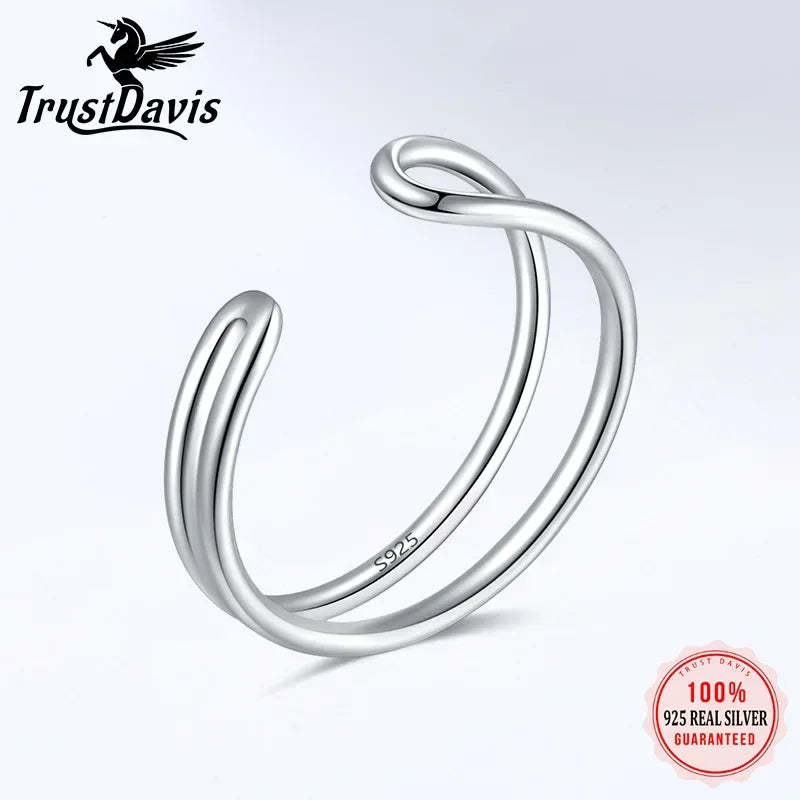 Fashion Double Layer Irregular Adjustable Tail Ring For Women Party Ring Jewelry DA1088