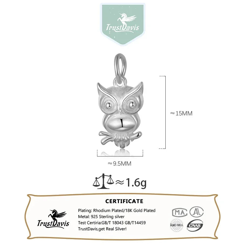 Animal Owl Charm Pendant DIY Accessories DZ98