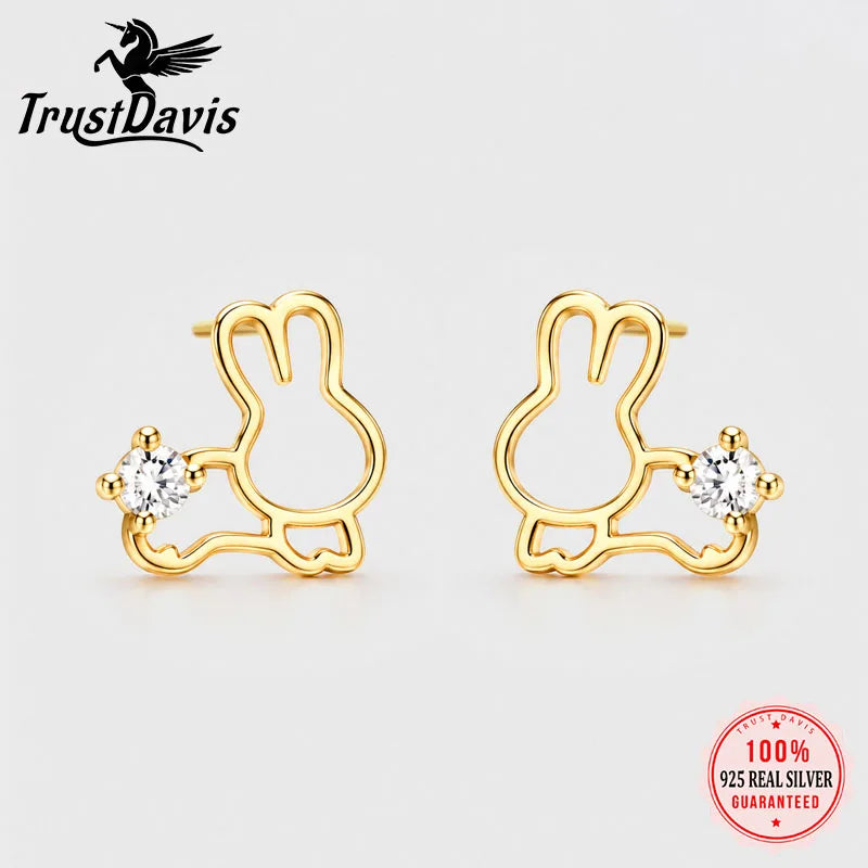 Rabbit Zircon Stud Earrings DS4898