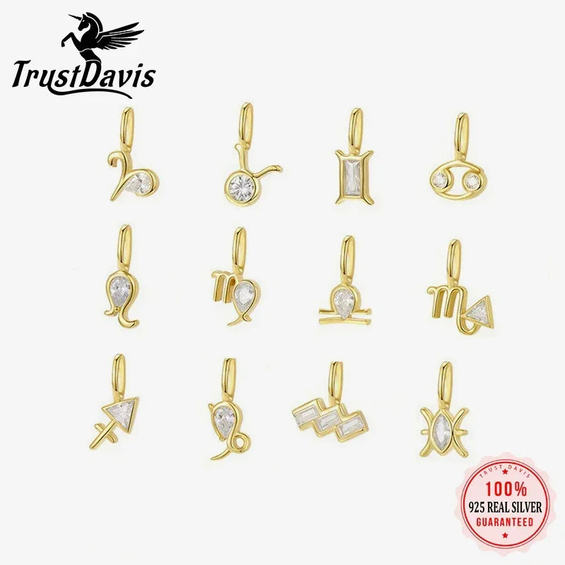 12 constellations Charm Pendant Handmade DIY Accessories DZ1694