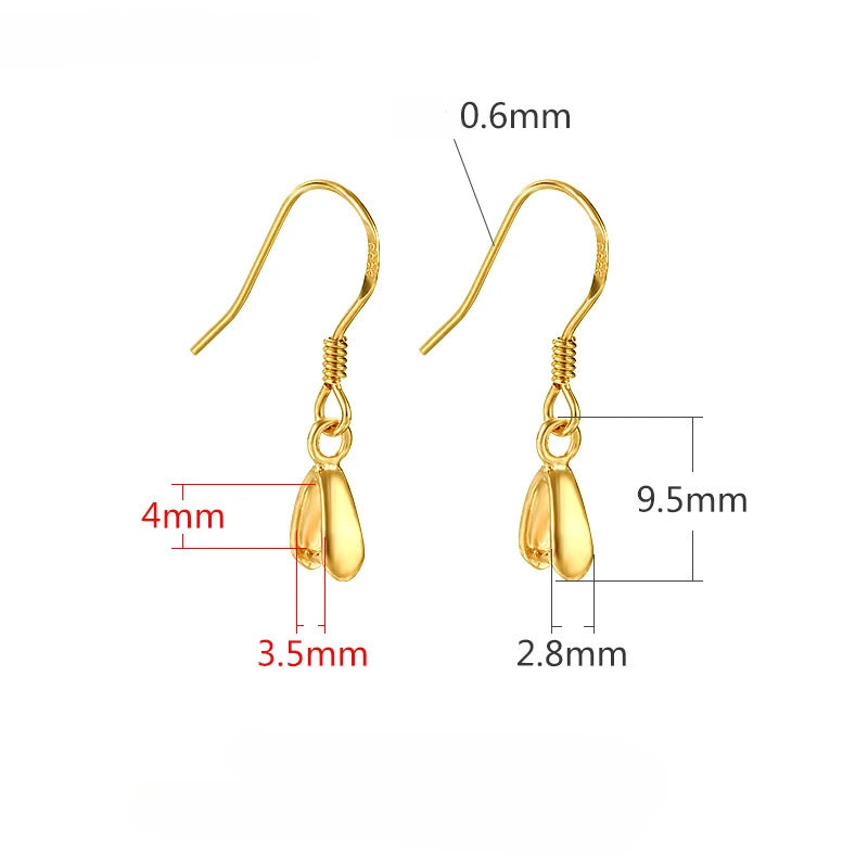 TrustDavis Real 925 Sterling Silver Fashion Sweet Ear Hook Earring Handmade DIY Accessories Fine Jewelry Wholesale DIY76