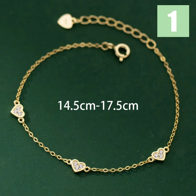 TrustDavis 925 Sterling Silver Sweet Heart Cross Thin Chain Bracelet for Women Wedding Birthday Fine S925 Jewelry DS3977