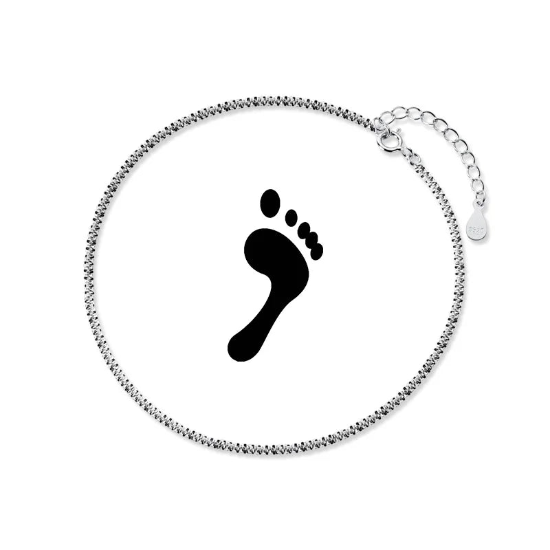 Trustdavis Minimalist 100% 925 Sterling Silver Fashion Babysbreath Chain Anklets For Women Wedding Silver 925 Jewelry Gift DA985