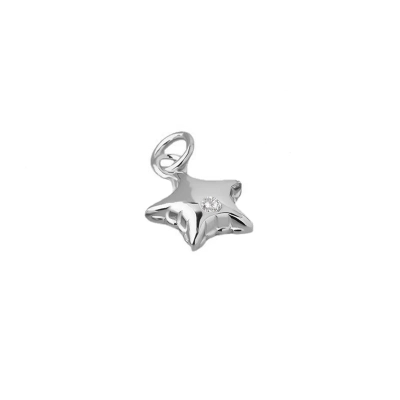 TrustDavis Real 925 Sterling Silver Fashion Sweet Star CZ Pendant DIY Necklace Bracelet Accessories Fine Women Jewelry HY972
