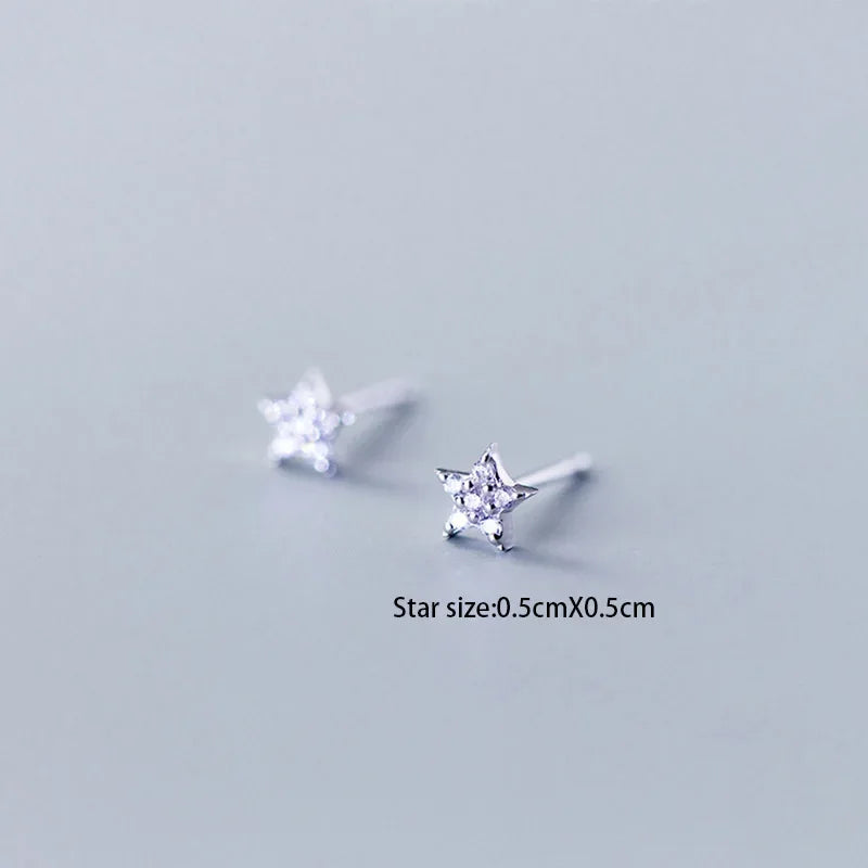 Trusta 925 Sterling Silver Classic Clear Cubic Zircon Triangle Square Stud Earrings For Women Sterling Silver Jewelry DA419