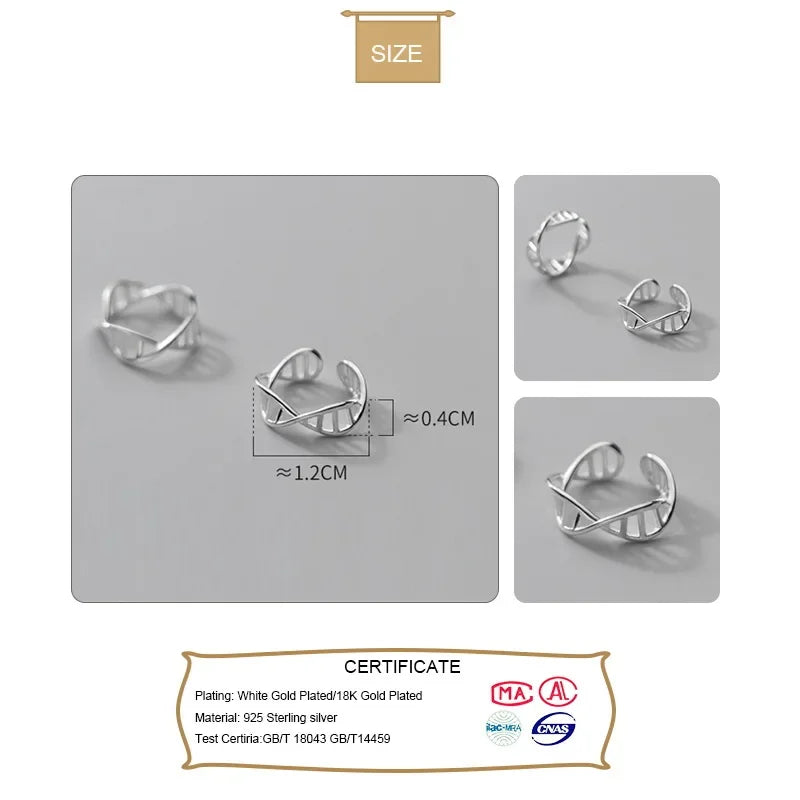 TrustDavis Real 925 Sterling Silver Fashion Hollow Out Wave Clip Earrings For Women Wedding Party Valentine's Day Jewelry DB146