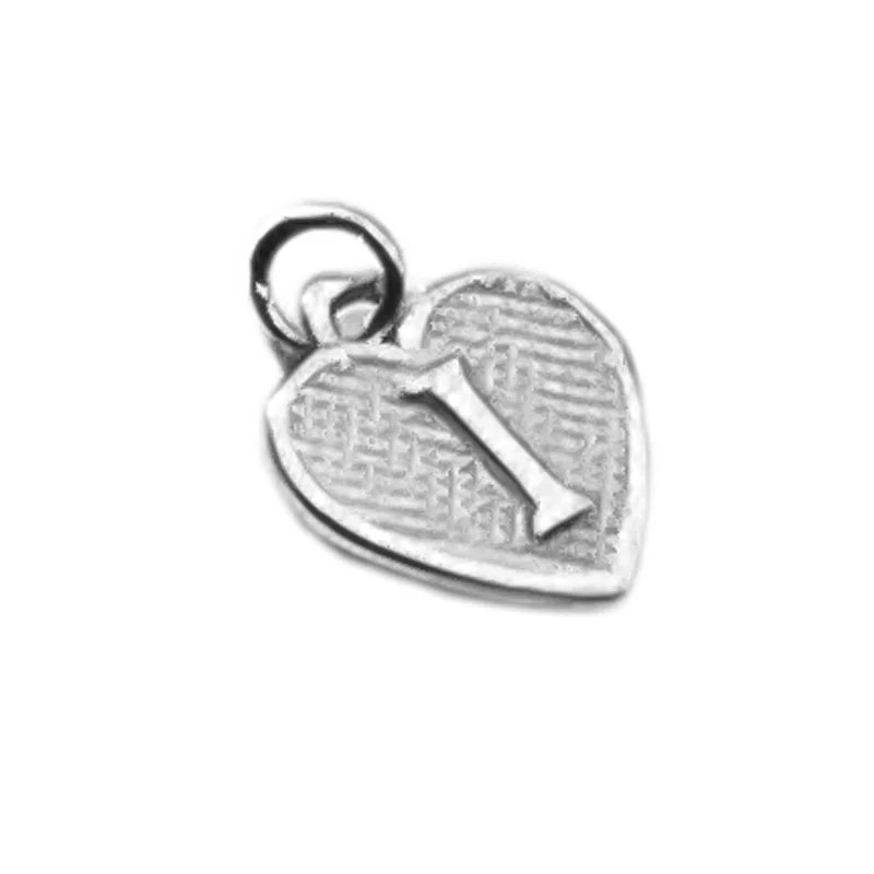 TrustDavis Real 925 Sterling Silver Name Necklace 26 Heart DIY Accessories Pendant for Women Wedding Clavicle Jewelry DZ1795