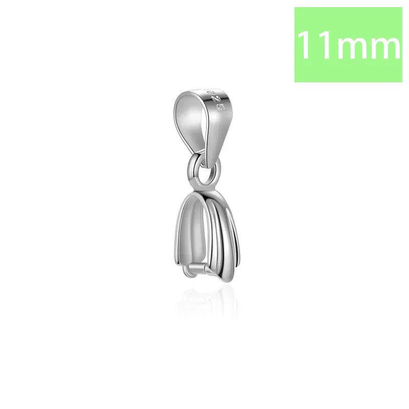 TrustDavis Real 925 Sterling Silver Pattern Edge Jade Clip DIY Jewelry Accessories K-gold Plated Rope Jade Pendant Button DZ753