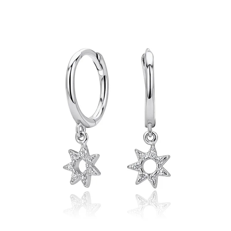 Hollowed-out Star Zircon Stud Earrings DS4910