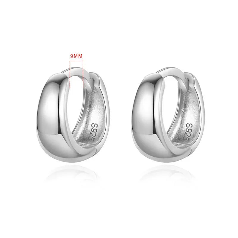 6 7 8 9 10mm Silver Hoop Earrings DG0132