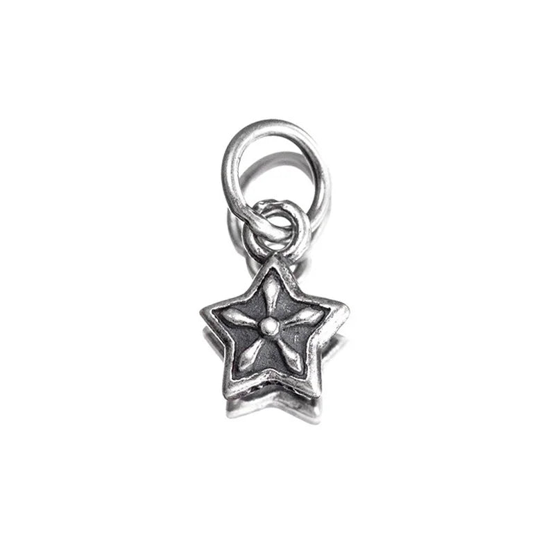 TrustDavis 925 Sterling Silver Fashion Classic Cute Vintage Star Pendant DIY Necklace Bracelet Accessories Fine Jewelry DZ1840