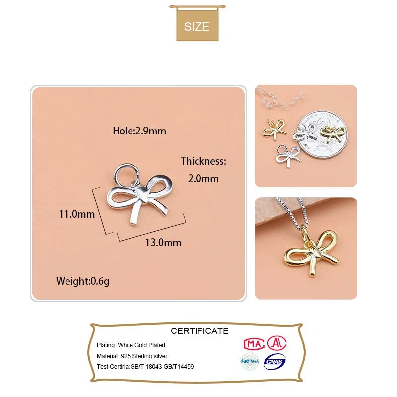 Bowknot Charm Pendant Handmade DIY Accessories HY090