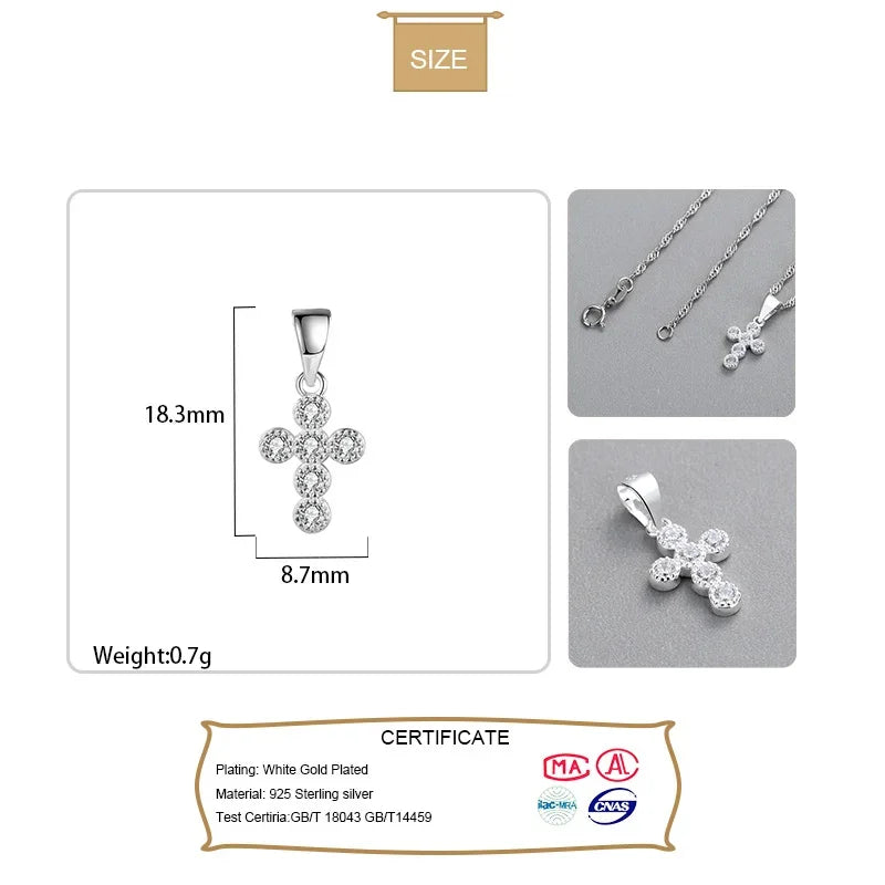 Cross CZ Charm Pendant DIY Accessories Fine Jewelry HY202