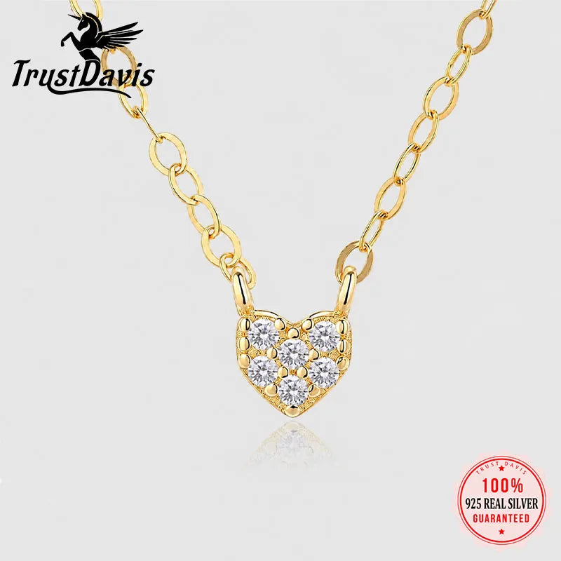 Fashion and Luxury Heart-shaped Zircon Clavicle Necklace DS4933