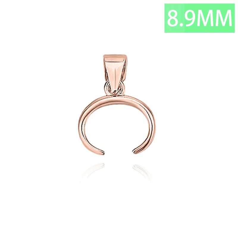 TrustDavis Real 925 Sterling Silver Fashion Bull Nose Clip Charm Pendant Handmade DIY Accessories Fine Jewelry Wholesale DZ1742