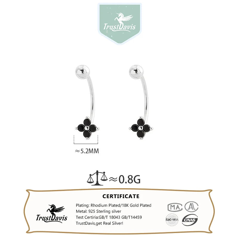Four Leaf Clover Earring Multicolor Cubic Zircon Screw Earrings DS5006