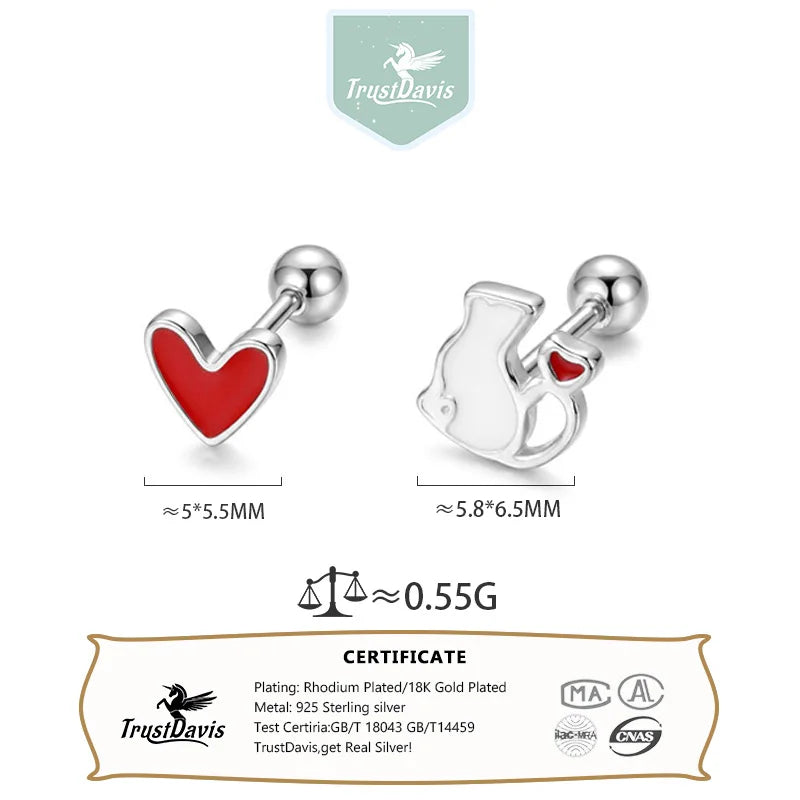 Asymmetrical Cat Heart Earrings DS4908
