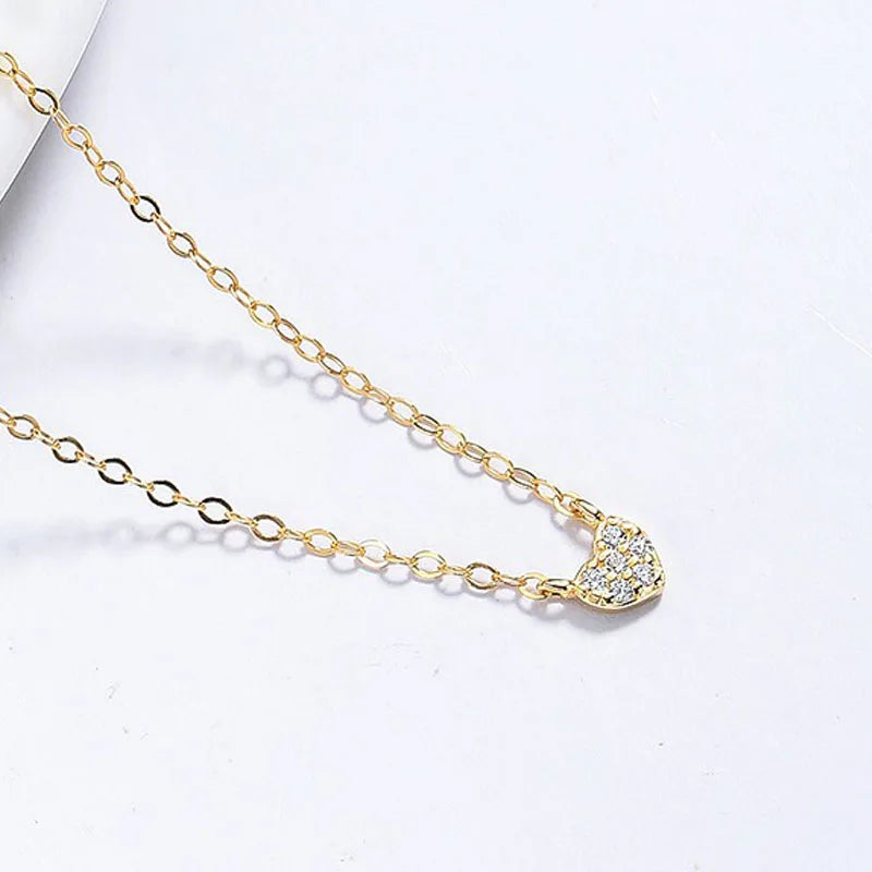 Fashion and Luxury Heart-shaped Zircon Clavicle Necklace DS4933