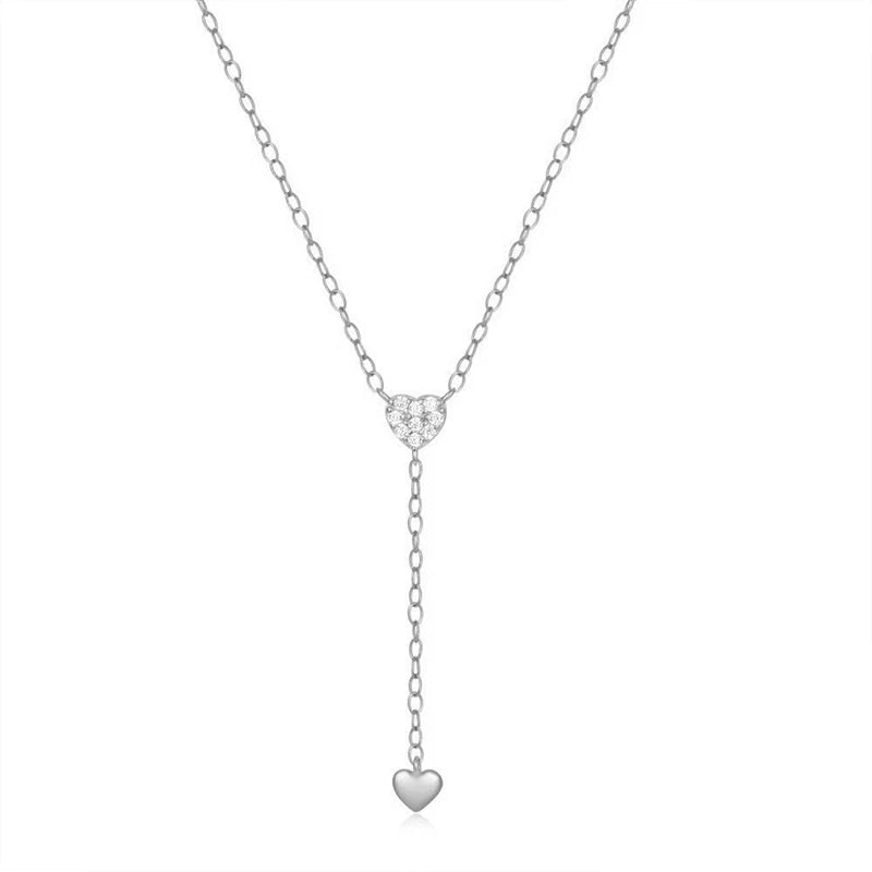 Tassel Y-shaped Heart Zircon Necklace DS4767
