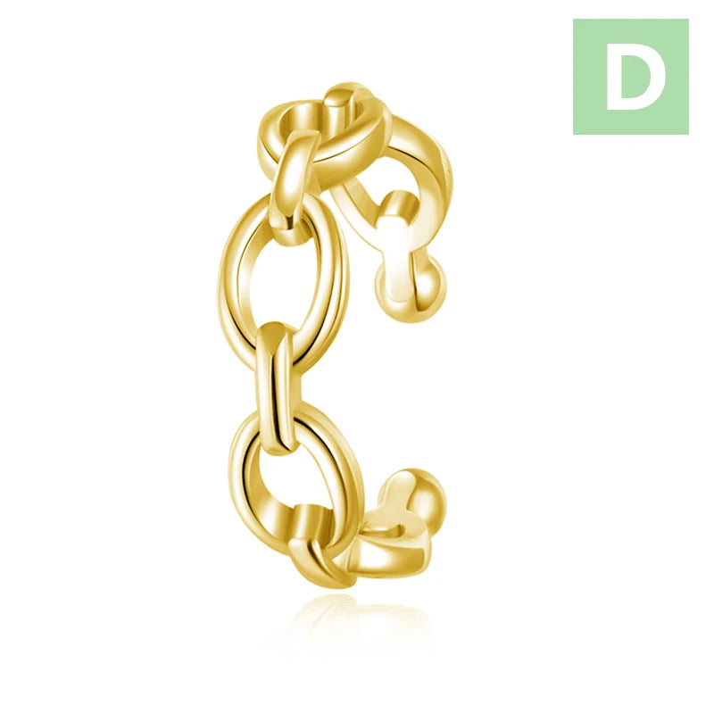 Trustdavis Real 925 Sterling Silver Fashion Openwork Chain Clip Earrings Mum Daughter Birthday Party Gift Jewelry DS4408